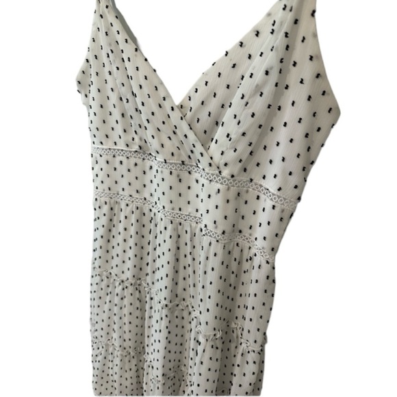 TRIXXI White With Black Polka Dot Spaghetti Strap Dress Size S - Picture 3 of 12